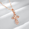 Rose Gold Color Cross Pendant Necklace For Women Men Orthodox Church Jesus Glossy Charm Daily Jewelry - Image 6