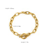 Link Chain Stainless Steel Bangle Bracelet for Women Golden Metal Texture Jewelry Beach Gift Man - Image 14