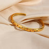 Stainless Steel Gold Plated Cuff Bangles For Women Minimalist Jewelry Crystal Star Bracelet - Image 6