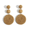 Bohemian Handmade Rattan Knit Round Drop Earrings For Women Girls Ball Beach Party Jewelry - Image 11