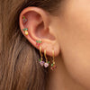 Fruit Charm Huggie Earrings with Colorful Stone Accents - Image 1