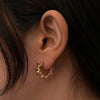 Irregular Wavy Pleated Earrings for Women Retro Copper Metal Earrings Design Simple Temperament Senior Jewelry - Image 5