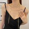 316L Stainless Steel Jewelry 134cm Pull Adjusting Charm Flat Snake Chain Choker Necklaces Pendants For Women - Image 17