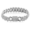 Punk Iced Out 14MM Cuban Anklet Bracelet For Women 2 Row Clustered Rhinestone Prong Miami Cuban Ankle Chain Barefoot Jewelry - Image 6