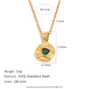 Hammered Irregular Birthstone Zircon Pendant Necklace Stainless Steel Choker Necklaces Jewelry Accessories - Image 13