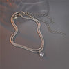 2PCS Shiny Sparkling Simple Silver Color Anklet for Women Simple Elegant Copper Jewelry Female Beach Ankle Bracelet on Foot - Image 3