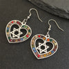 Heart Hexagram Star of David Jewish Earring for Women Rhinestone Stainless Steel Gold Color Amulet Drop Earrings Jewelry E6474S0 - Image 7