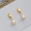 Silver Needle Pearls Stud Earrings For Women Geometry Pearls Pendant Earings Jewelry Party Gifts - Image 31