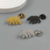 Metal costume brooch. Golden polar bear stainless steel brooch, used as a chest badge pin, as a carrying case decoration - Image 1