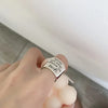 Silver Personality Wide Letters Adjustable Retro Ring Jewelry For Women Party Elegant Accessories - Image 4