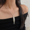 Silver Sparkling Long Choker Snake Bone Chain Tassel necklace For Women Simple Party Jewelry Gift - Image 4