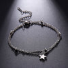 Bracelets Of Women Silver Color Stainless Steel Double Moon Chain Star Beads Bangles Minimalist Female Jewelry Accessories - Image 3
