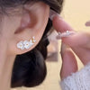 Flower Leaves Stud Earrings For Women Girls Korean Rhinestone Crystal Stud Earrings For Party Banquet Jewelry Gift - Image 4