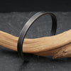 Vintage Black Simple Bracelet For Men Women 316L Stainless Steel Opening Cuff Bangles Biker Jewelry Gifts - Image 1