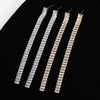 Cubic Zircon Tennis Tassel Drop Dangle Earrings for Women Rhinestone Crystal Long Drop Earrings Wedding Party Jewelry - Image 4