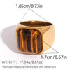 Brown Stone Stainless Steel Ring Oval Alpaca Rings For Women Adjustable Stacked Rings Ladies' Jewelry Gifts For Her - Image 17
