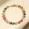 Rakol Colorful Clover Zircon Bracelet Charm Charm Cute Sweet Shining Crystal Jewelry Gift - Image 6