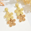 Bohemia Sweet Colorful Raffia Layered Flower Earrings for Women Girls Summer Handmade Rattan Knit Drop Earrings Holiday Jewelry# - Image 14