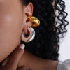 1 Pair Smooth Circle C Shape Clip Earrings For Women Lightweight Without Piercing Cartilage Ear Cuff Gold Silver Color Earrings - Image 2