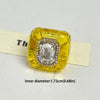 Colorful Rhinestones Ring Geometric Three-dimensional Finger Ring Elegant Jewelry Square Ring Women - Image 6