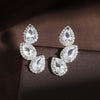 Shiny Zircon Leaf Stud Earrings For Women Crystal Water Drop Ear Cuff Wrap Earring Wedding Jewelry - Image 1
