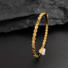 Gold Plated Stainless Steel Honeycomb Zircon Hexagon Bracelet for Women, Wedding Party Jewelry - Image 1