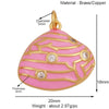 Marine Organism Sea Horse Turtle Fish Conch Shell Starfish Charm Pendant, 8K Gold Plated Zircon Jewelry Finding Supplies - Image 3