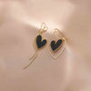 Black Heart Earrings Women Gold-color Long Tassel Metal Asymmetric Earrings Exaggerated Drop Earrings Party Wedding Jewelry A - Image 2