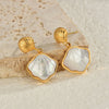 Shell Imitation Pearl Necklace Earring Ring Jewerly Set for Women Girl Stainless Steel Valentine's Day Gift - Image 10