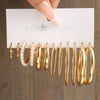 24 Pcs Vintage Hoop Earrings Set for Women Boho Metal Circle Geometric Twist Pearl Studs Earrings Jewelry Gifts - Image 15