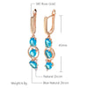 Blue Zircon Long Dangle Earrings For Women 585 Rose Golden Vintage Jewelry - Image 6