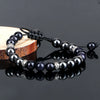 Hematite and Stone Bead Stretch Bracelet with 8 mm Beads in Multiple Colors - Image 4