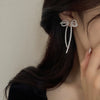 White Bowknot Imitation Pearls Tassel Dangle Earrings Women Temperament Versatile Earring Elegant Jewelry K - Image 4