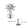 Titanium 16G Sunflower Cartilage Stud Earring with CZ Flower Helix Tragus Conch Piercing Jewelry - Image 13