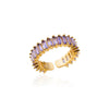 Thin Cubic Zirconia Stacking Ring in Gold-Tone Stainless Steel Adjustable - Image 21