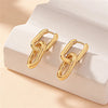 Retro Double Loop Design Drop Earrings Gold Silver Color Geometric Round Earrings for Women Punk Hip Hop Jewelry - Image 7