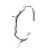 Stainless Steel Wave Open Bangle Bracelet in Gold-Tone or Silver-Tone - Image 6