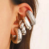 C-Shaped Clip-On Ear Cuff with Water Drop Detail - Image 10