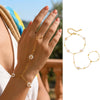 Bohemian Ring Bracelet Finger Hand Chain, Gold Plated Stainless Steel, Bead Slave Bracelet Jewelry for Women - Image 7