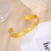 Stainless Steel Cuff Bracelet on Hand Women Geometric Flower Leaves Eye Adjustable Open Gold Color Bangle Jewelry - Image 26