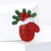 Christmas Classic Rhinestone Glove Brooches for Women Decoration Pins Event Party Year Gifts Backpack Clothes Accessories - Image 4