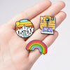 Rainbow Camera Snow Mountain Brooch Student Cartoon Cute Outdoor Pin Badge Gift - Image 6
