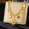 316L Stainless Steel Golden Starfish Moon Sun Shaped Pendant Necklace For Women Romantic Neck Chain Holiday Gift - Image 14