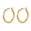 Stainless Steel Plated with Gold Plated Twist Hoop Earrings for Women, Simple Ear Ring Jewelry - Image 7