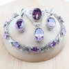 Silver Bridal Jewelry Sets Red Zirconia For Women Wedding Necklace Earrings Rings Bracelets Pendant - Image 8