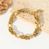 316L Stainless Steel Twisted Bracelet Bangles For Women Gold Plated Wrist Chain Jewelry Gift Party - Image 6