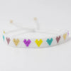 Adjustable Multicolor Heart Bead Bracelet with Woven Pattern - Image 17