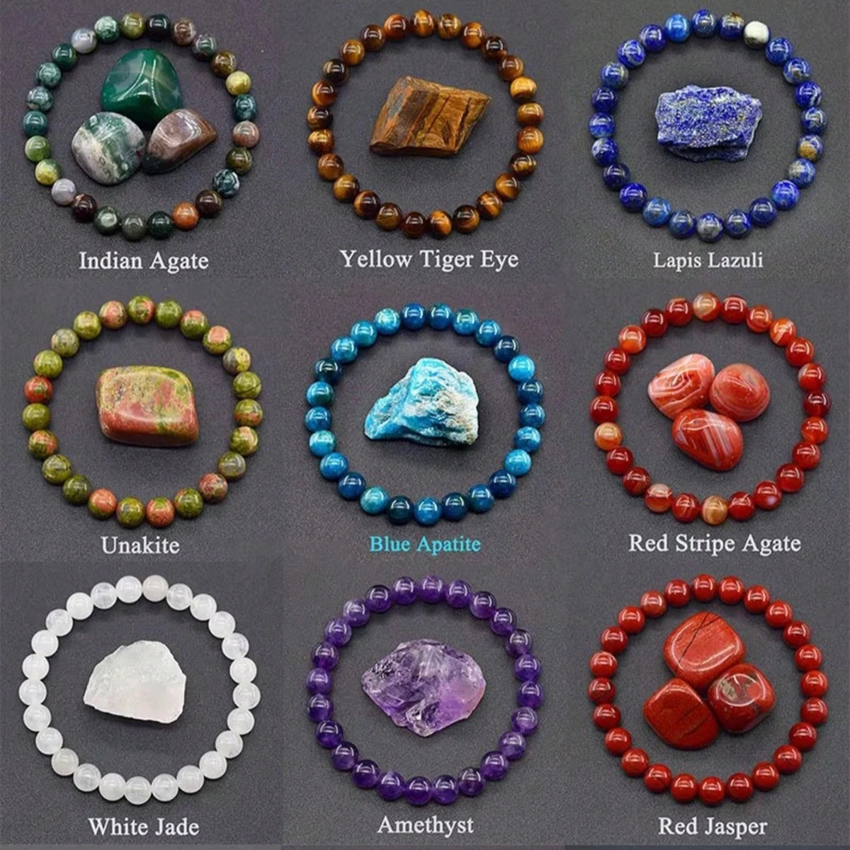 6 8 10mm Natural Stone Lapis Lazuli Amethyst Quartz Bead Bracelet Women Men Elastic Bracelet Jewelry Gift - Image 1