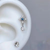 1pcs Quality Shiny Cross Zircon 316L Stainless Steel Ear Bone Nail Y2K Style Silver Color Earring for Women Cochlear Accessories - Image 4