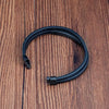 Simple Style Men's Black Leather Bracelet Classic Stainless Steel Insert Double-layer Braid Bangles For Men Friend Gift - Image 3